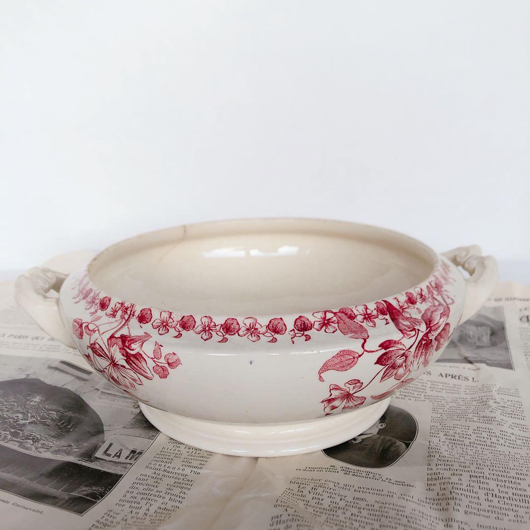 人気　ヴィエイヤーボルドー　レギュミエール クレマチス フランスアンティーク食器