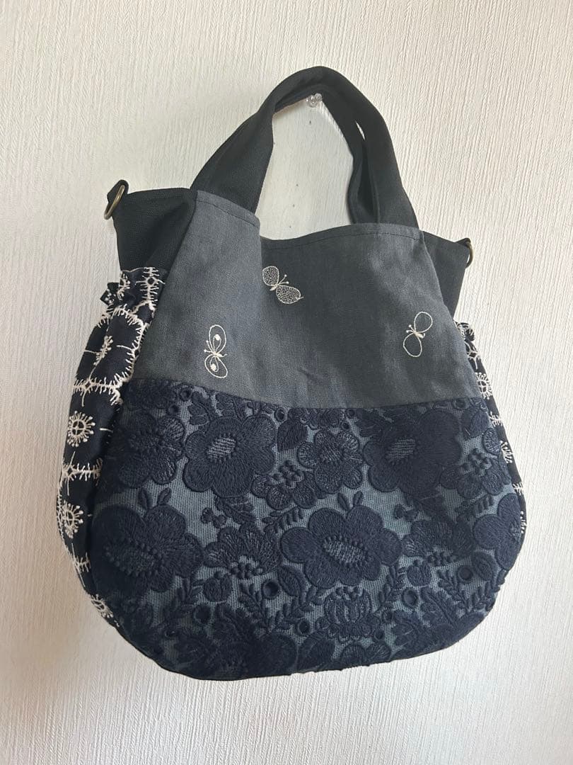 ミナペルホネン＊choucho＋smile flowerギャザポケバッグ✂️