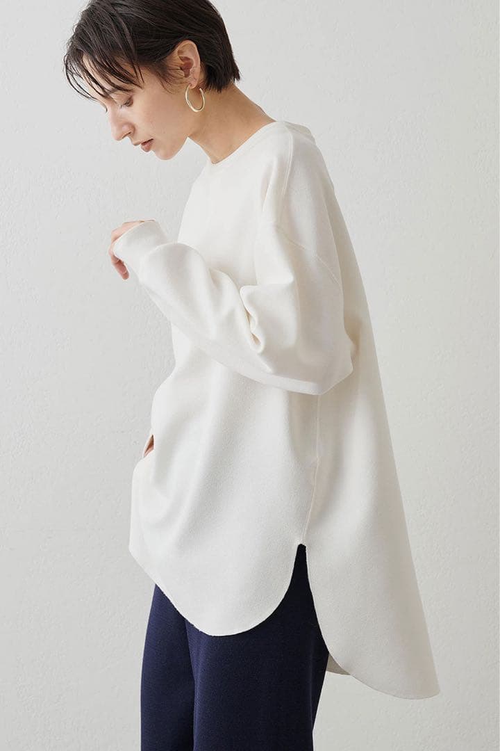 WhimGazetteVガゼットプルオーバーきれいめ素材で大人トレンドライクF