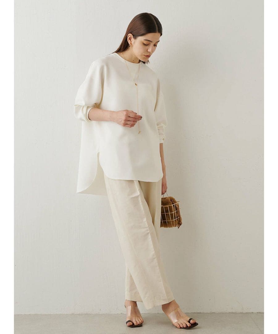 WhimGazetteVガゼットプルオーバーきれいめ素材で大人トレンドライクF