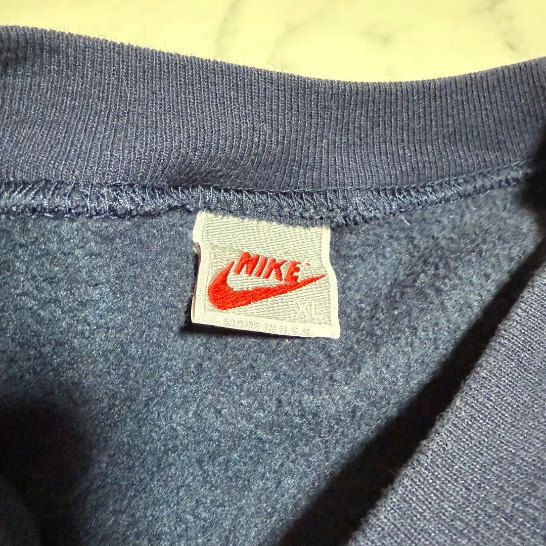 90's NIKE ナイキ USA製 スウェット トレーナー 刺繍ロゴ ネイビー
