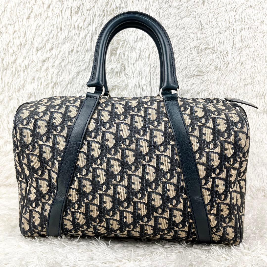 【極美品】クリスチャンディオール ボストンバッグ トロッター ネイビー