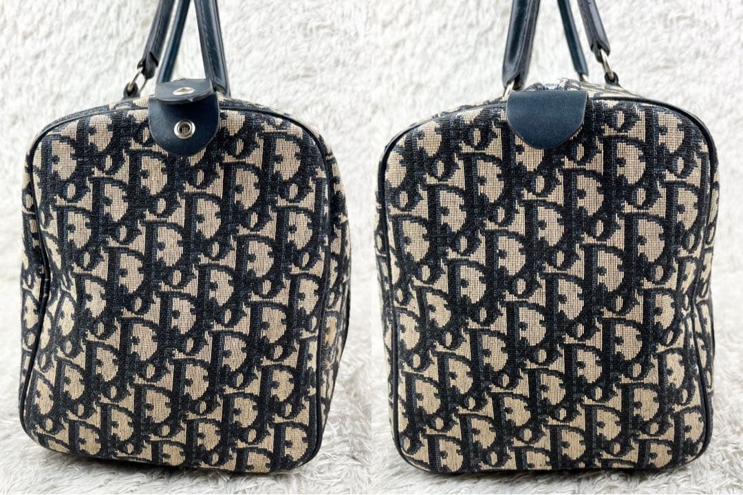 【極美品】クリスチャンディオール ボストンバッグ トロッター ネイビー