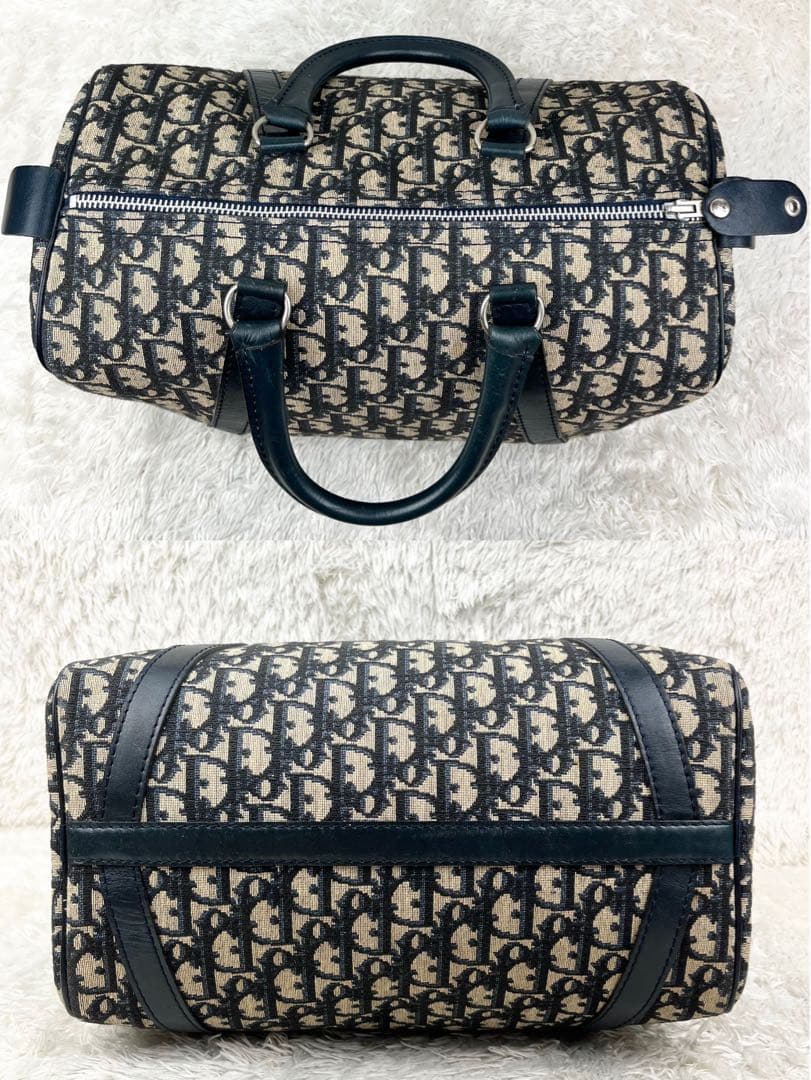 【極美品】クリスチャンディオール ボストンバッグ トロッター ネイビー