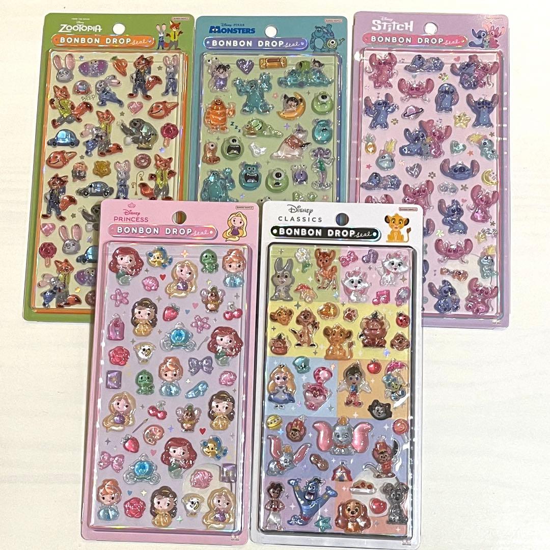 【新品・正規品】ボンボンドロップシール ディズニー 5種セット