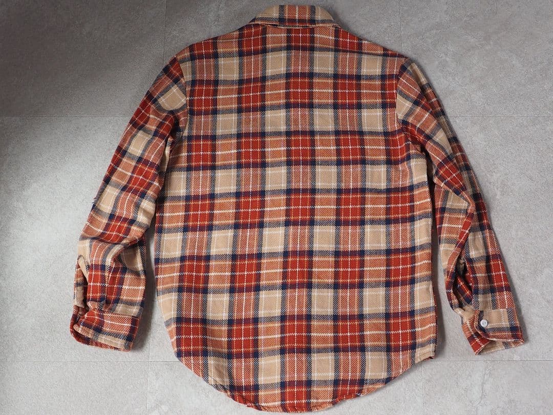 70's BIGMAC ネルシャツ 単色タグ 好配色チェック オレンジ