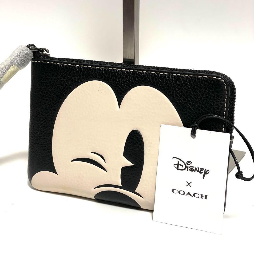 ✨未使用品✨DISNEY×COACHコーナージップ ポーチ ウインクミッキー