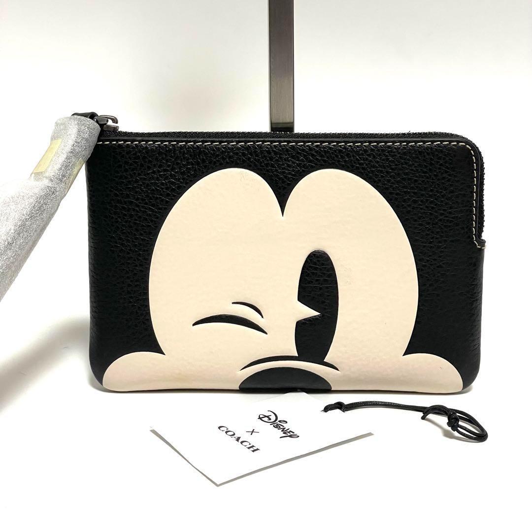 ✨未使用品✨DISNEY×COACHコーナージップ ポーチ ウインクミッキー