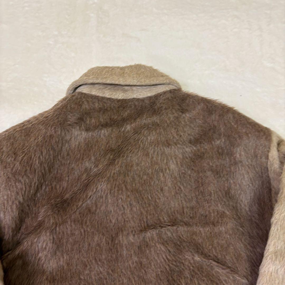 美品　Agnona イタリア製　ウール　ファー　ブラウンジャケット