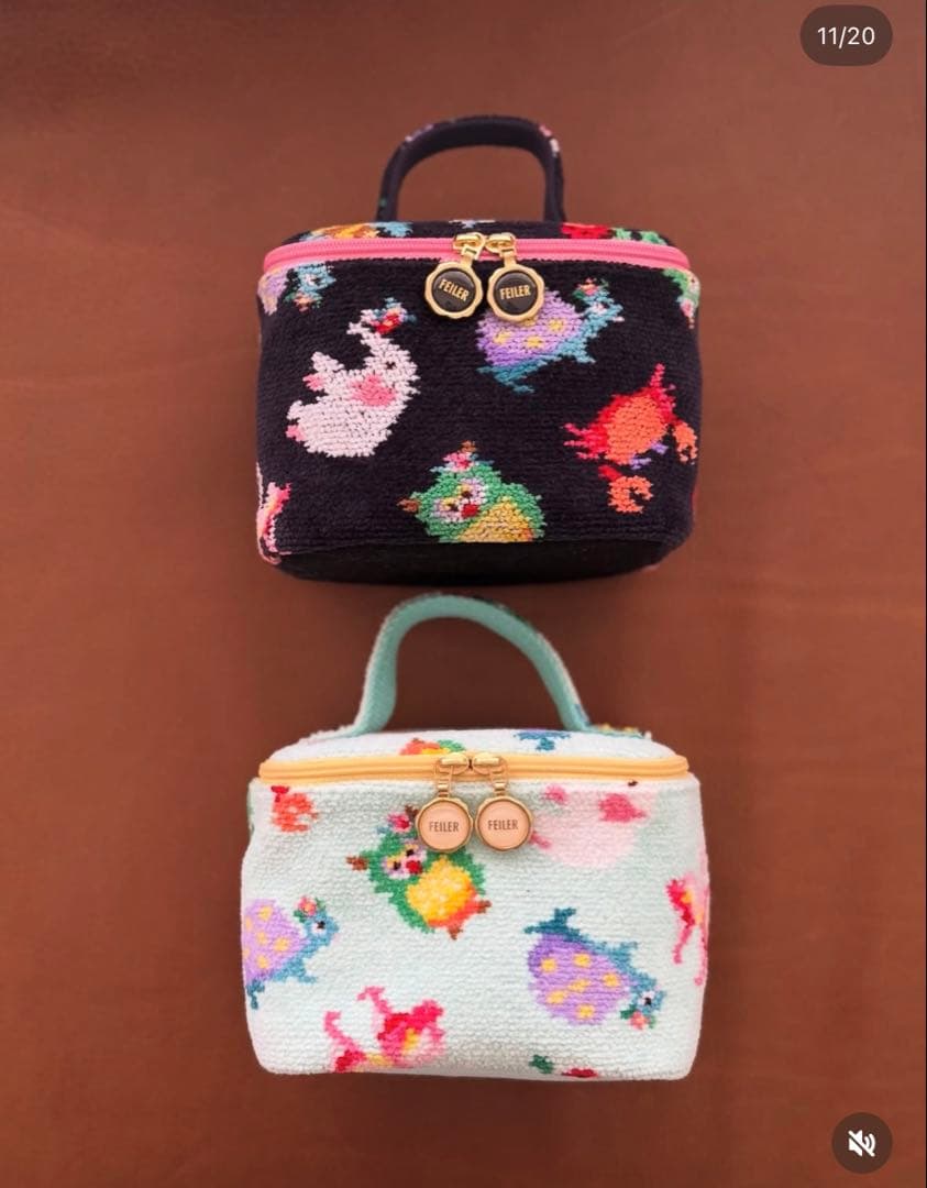 フェイラー　神崎恵さん　ファンキーフォーチュン　バニティポーチ　ネイビー