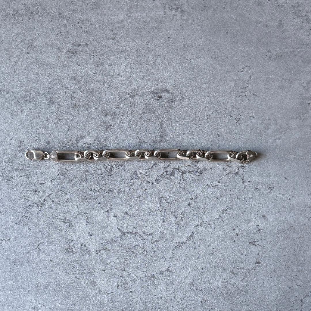 専用 イタリア製 ヴィンテージ ヘビーチェーンブレスレット シルバー925