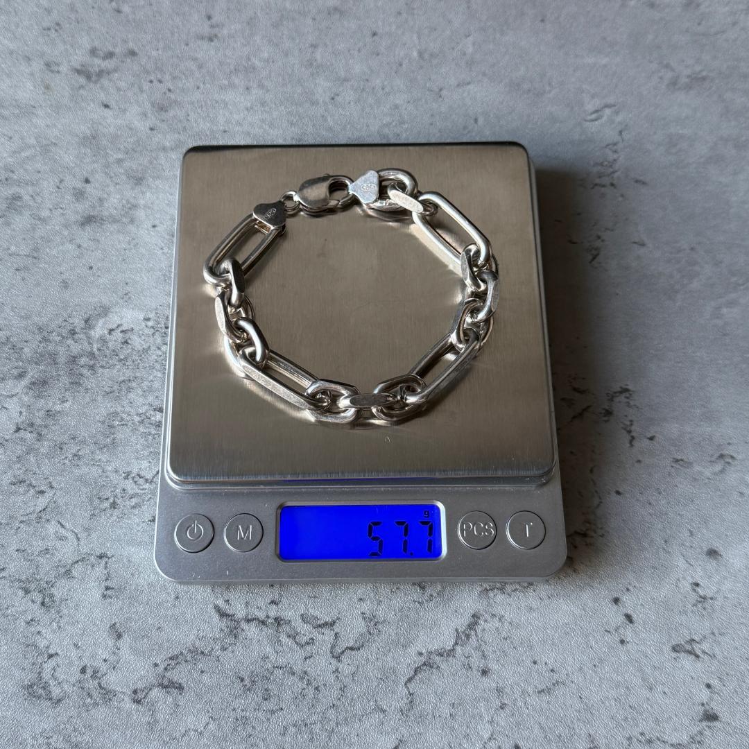 専用 イタリア製 ヴィンテージ ヘビーチェーンブレスレット シルバー925