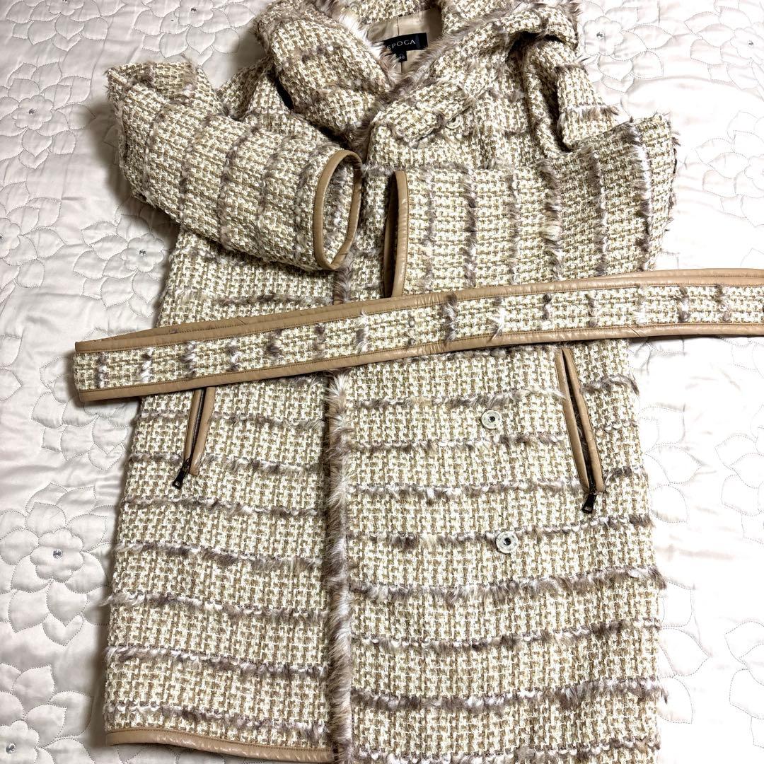 EPOCA フード付きニットコート