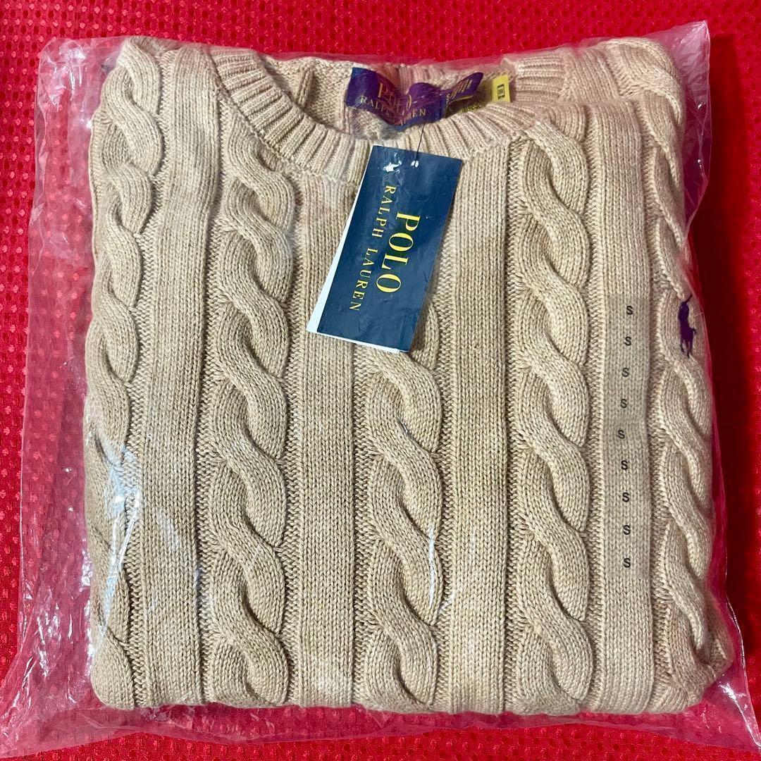 【新品正規品】ポロラルフローレン メンズケーブルニット キャメルＳベージュ人気色
