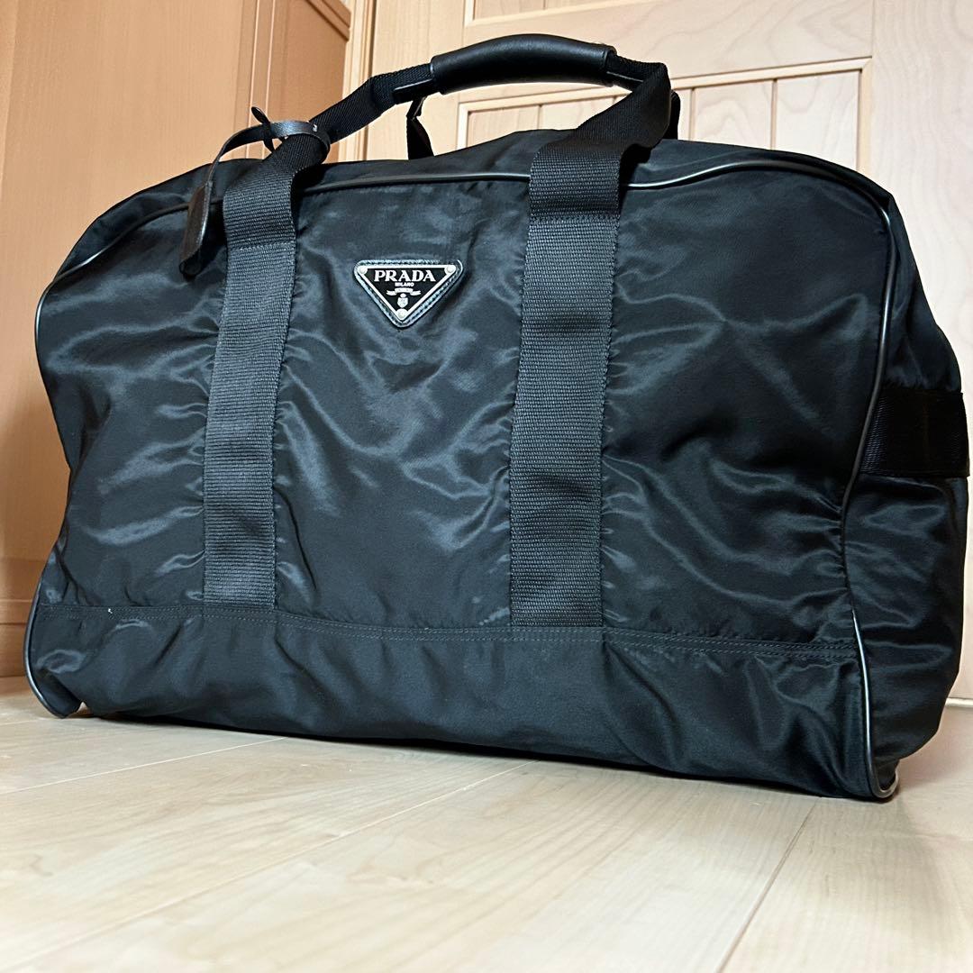PRADA プラダ ボストンバッグ ナイロン ブラック 大容量 軽量 鍵付き