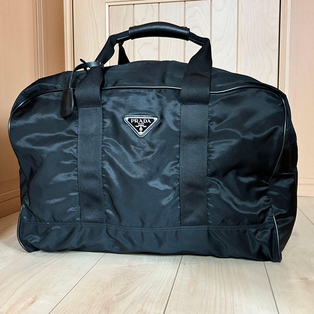 PRADA プラダ ボストンバッグ ナイロン ブラック 大容量 軽量 鍵付き