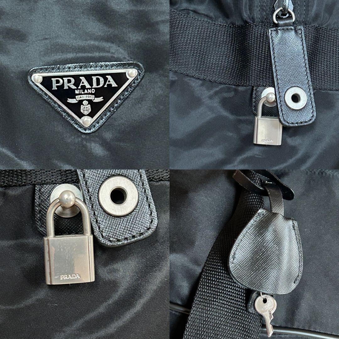 PRADA プラダ ボストンバッグ ナイロン ブラック 大容量 軽量 鍵付き
