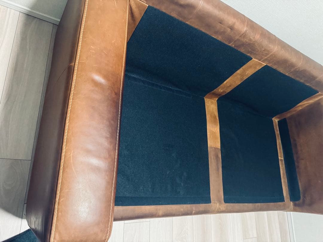 専用クラッシュゲート 2.5人掛けソファ 本革 ヴィンテージ調レザークッション付