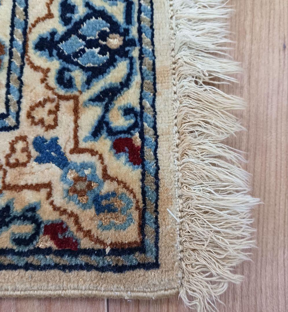 専用Y2000 ペルシャ絨毯 イラン ナイン産 ウール 手織り 127×90㎝