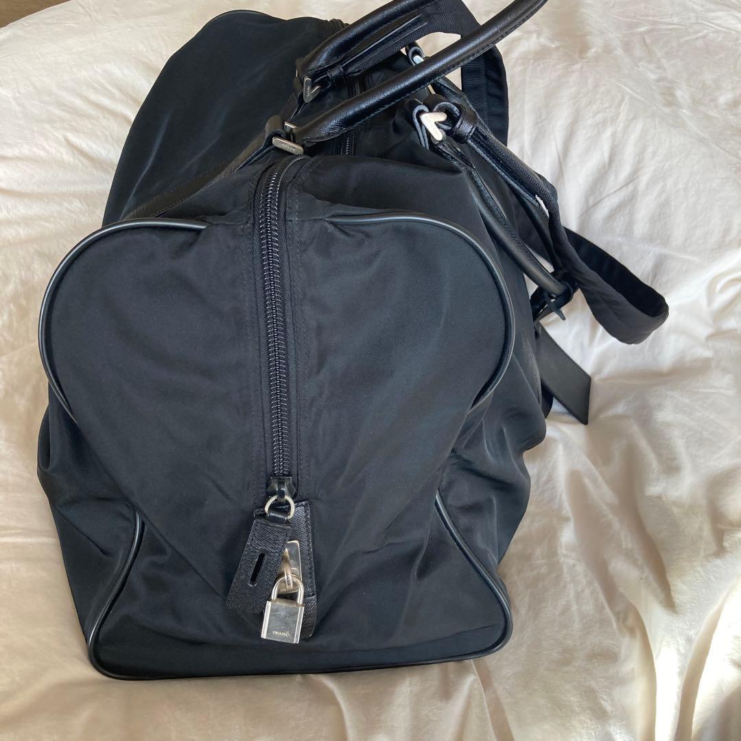 PRADA ブラック ナイロン ボストンバッグ　鍵付き　美品