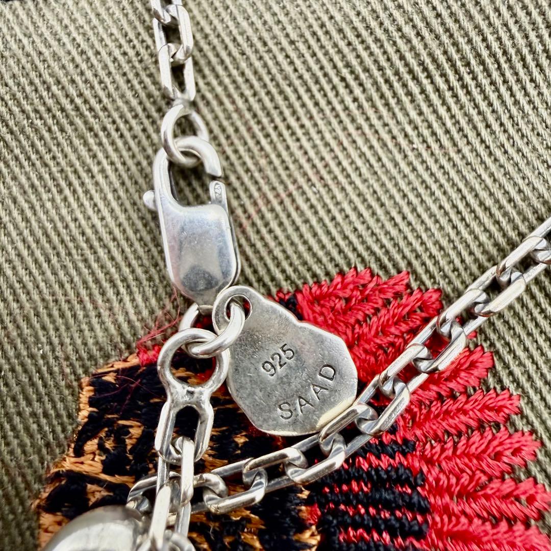 SAAD シルバー太陽神トップ　細角チェーンセット　約50センチ