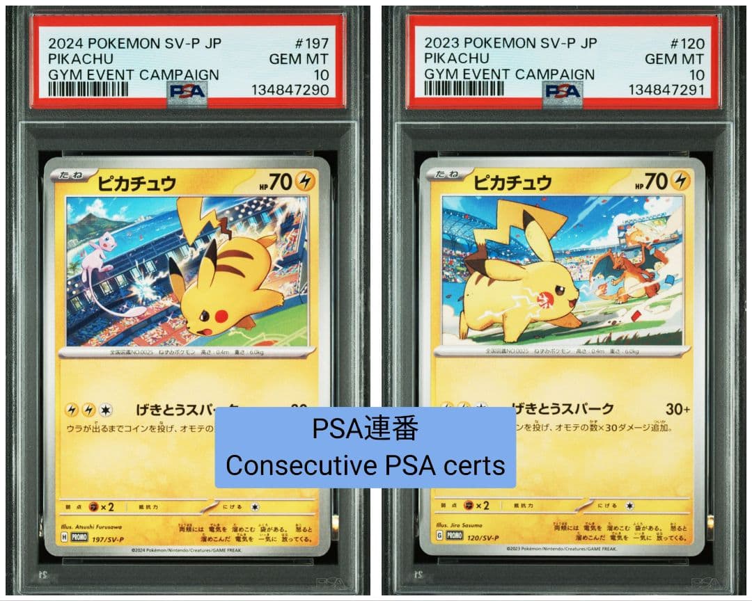 ※【PSA10連番】 ピカチュウ げきとうスパーク　　ジムプロモ