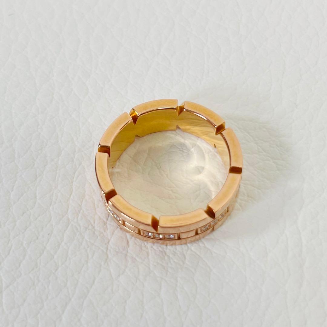 カルティエ リング 指輪 タンクフランセーズ ハーフダイヤ K18PG 10号