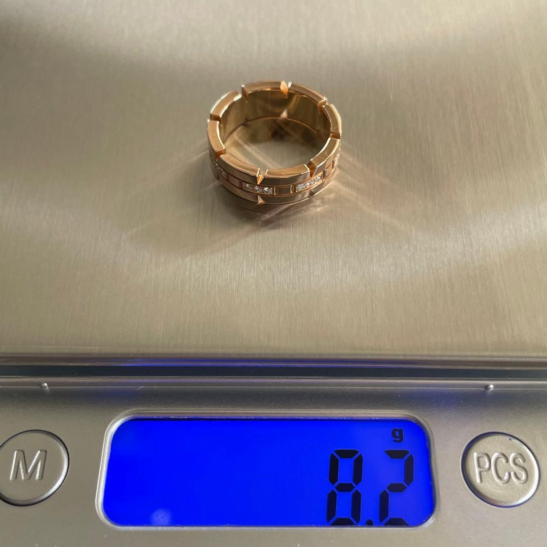 カルティエ リング 指輪 タンクフランセーズ ハーフダイヤ K18PG 10号