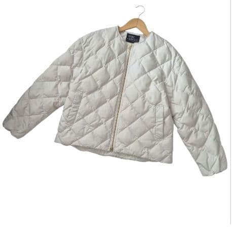 TAION×UNFILO人気✨キルティング ショート丈ブルゾン アイボリー
