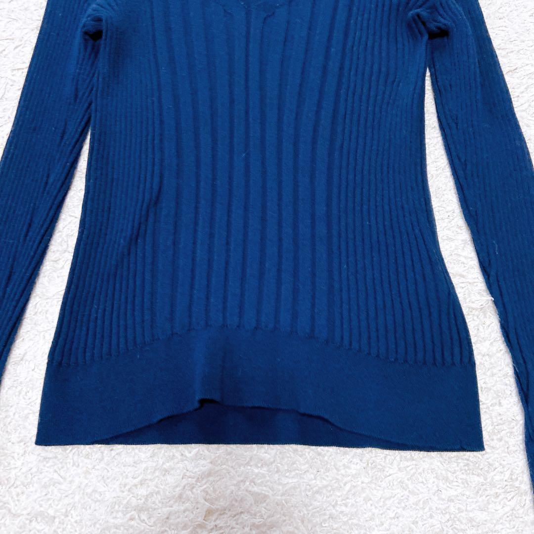 現行　ヴェルメイユ パー イエナ　リブＶネックニット　イタリアシ　ネイビー