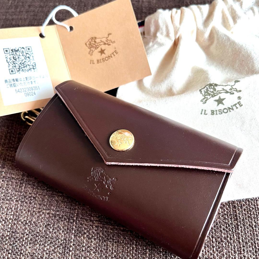 イルビゾンテ　キーケース　ブラウン　茶　キーリング付き　４連　本革　新品　お洒落