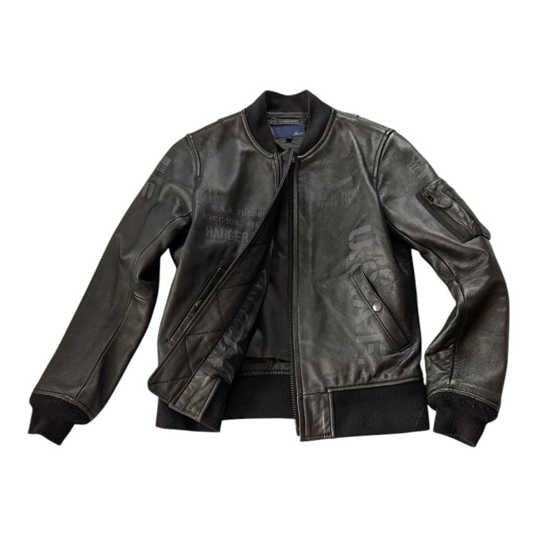 希少品 美品 AVIREX レザージャケット ステンシル MA-1 羊革