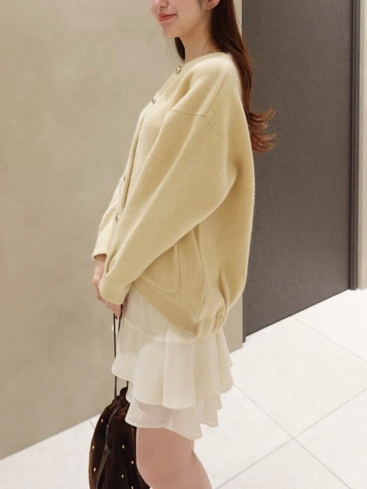 ココディール 新品タグ付 フォックス混ダブルフェイスニットアウター 25AW