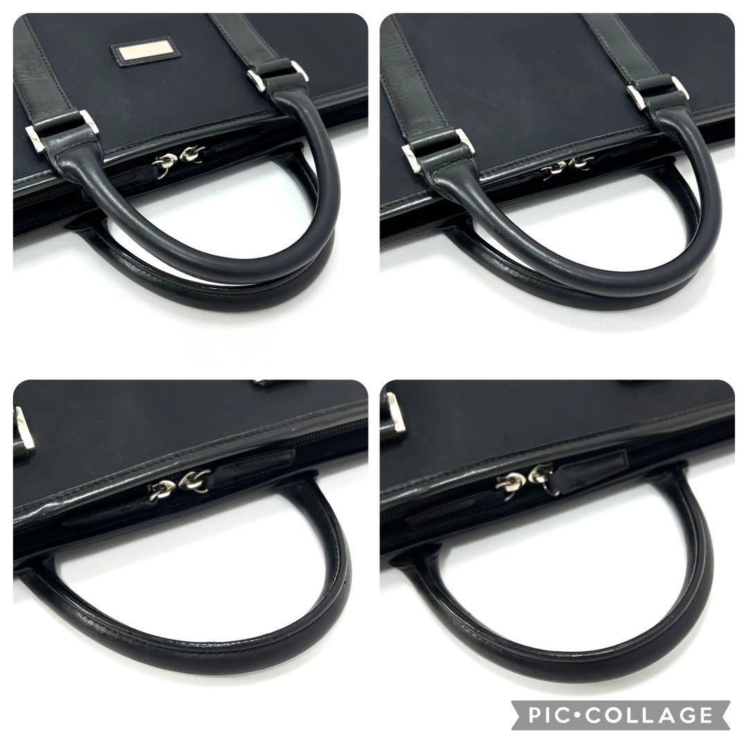 バーバリーブラックレーベル　ビジネスバッグ　ナイロン　レザー　チェック　ブラック