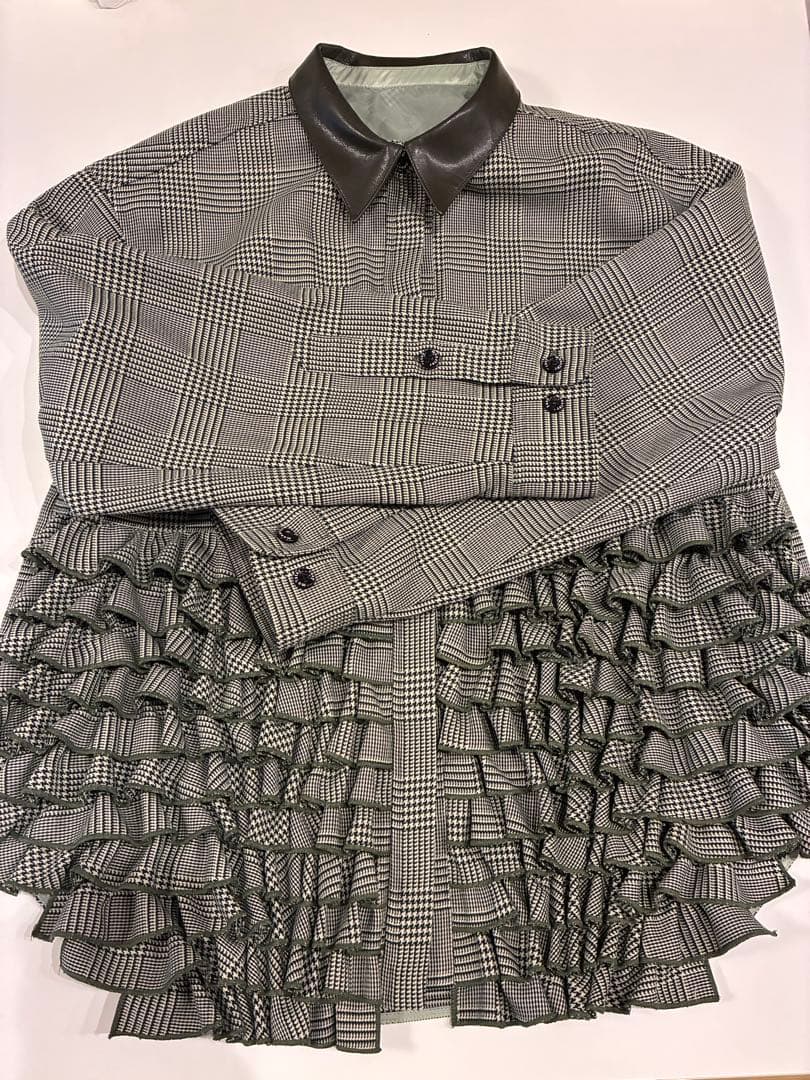 rosymonster フリル付きチェック柄ジャケット サイズF