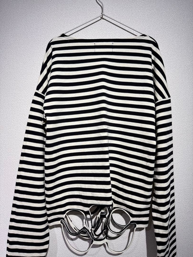 GRANCY 総柄ラインストーン ボーダー ロンT M