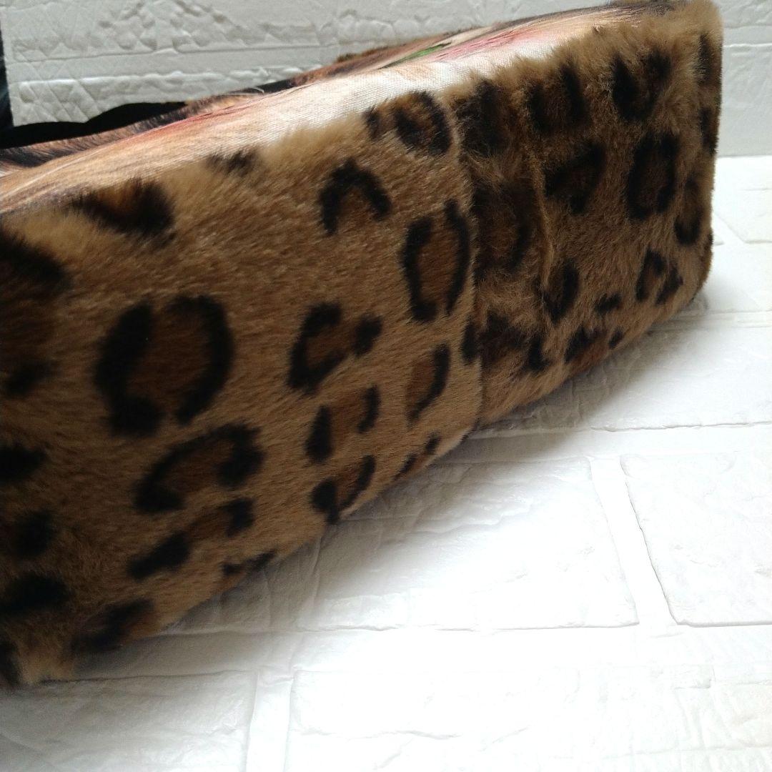 黒*こ様 コヤンイサムチョン☆横長トートバッグ　ヒョウ柄ボア　サンダーちゃんビッ