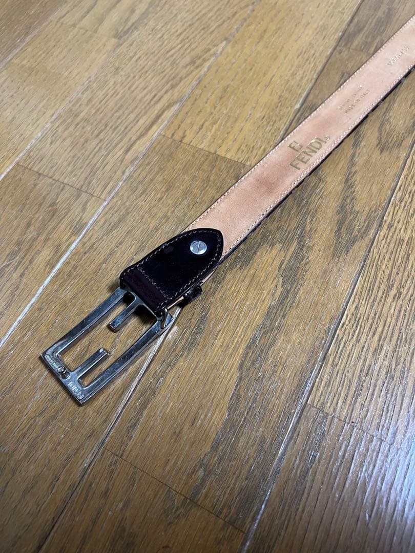 FENDI ズッカ柄 ベルト ブラウン　イタリア製