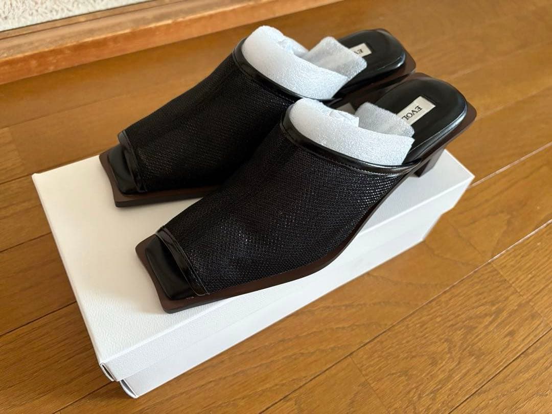 EVOL×Yukko コラボチュールサンダル AY30508 ブラック Sサイズ