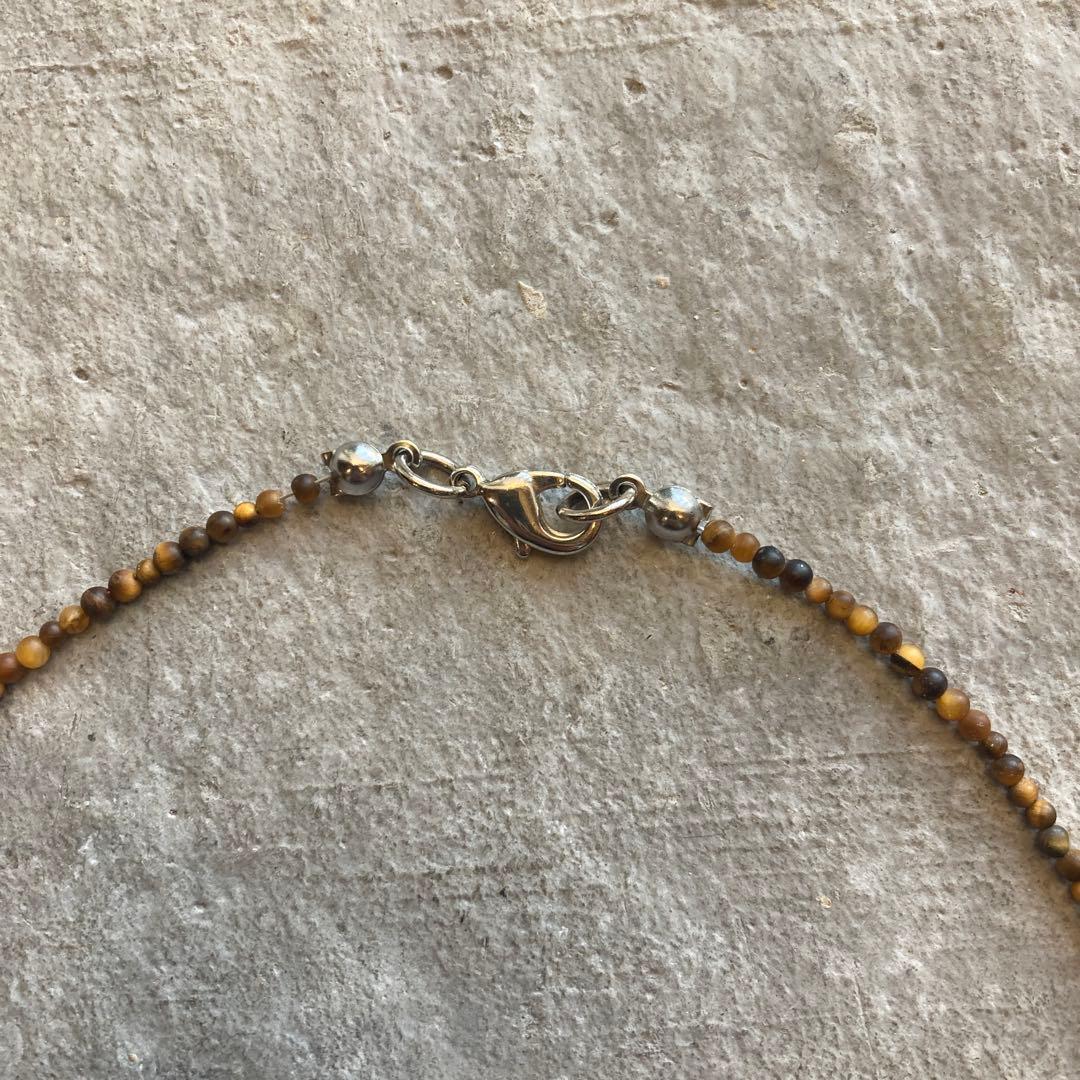 hira様 小粒タイガーアイとワイルドホース、ナバホパールのデザインネックレス