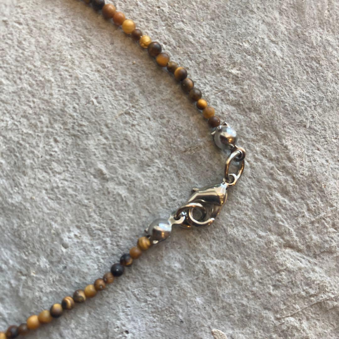 hira様 小粒タイガーアイとワイルドホース、ナバホパールのデザインネックレス