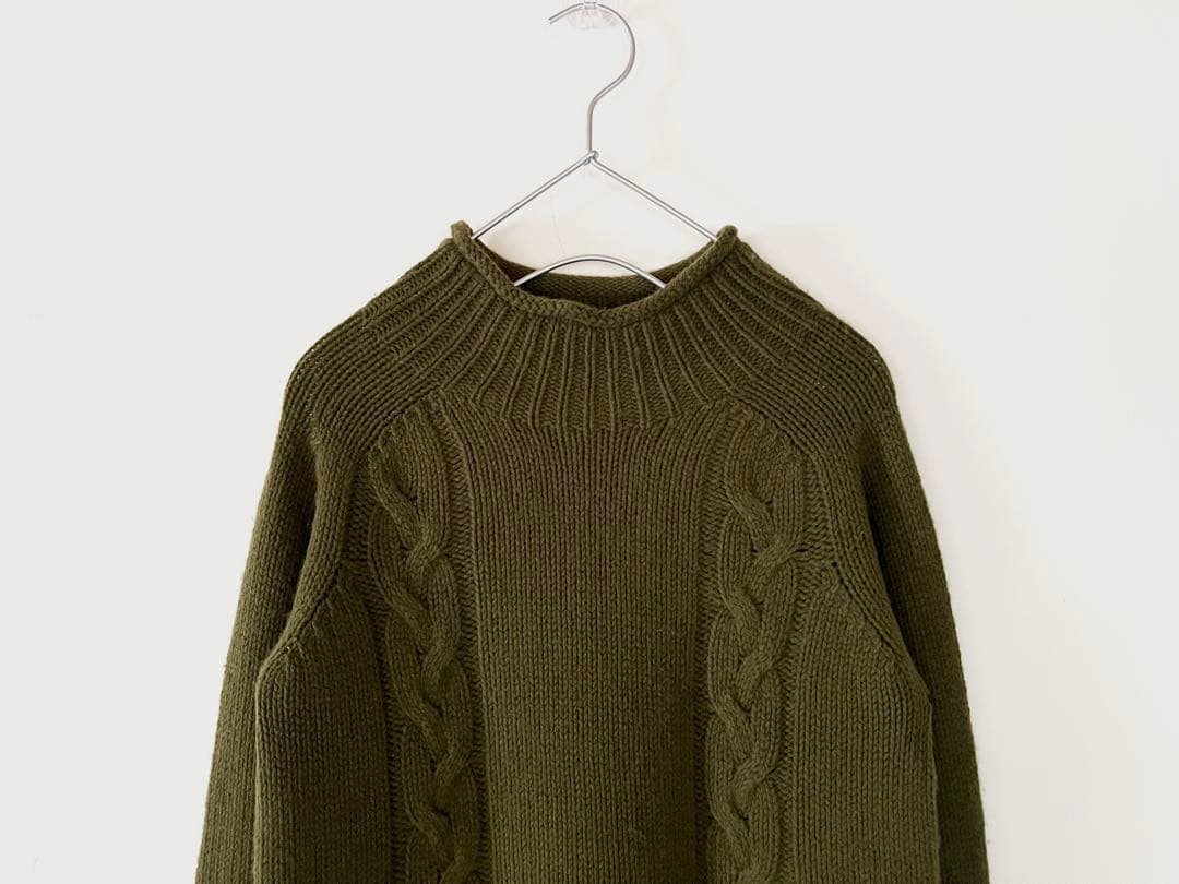 美品 マーガレットハウエル ハーフネックケーブル編みニット 店舗限定7.2万