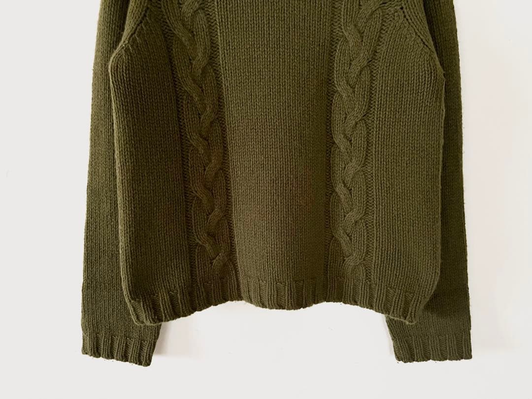 美品 マーガレットハウエル ハーフネックケーブル編みニット 店舗限定7.2万