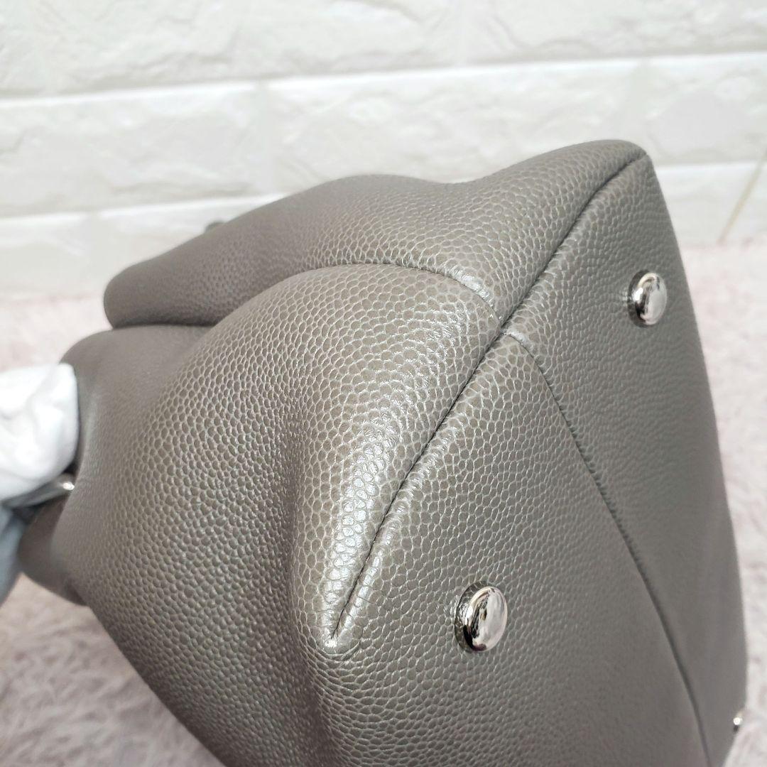 HIROFU ヒロフ ターンロック ハンドバッグ グレー レザー 美品