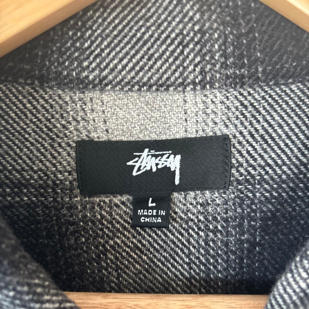 Stussy チェック柄 ジップアップシャツ L