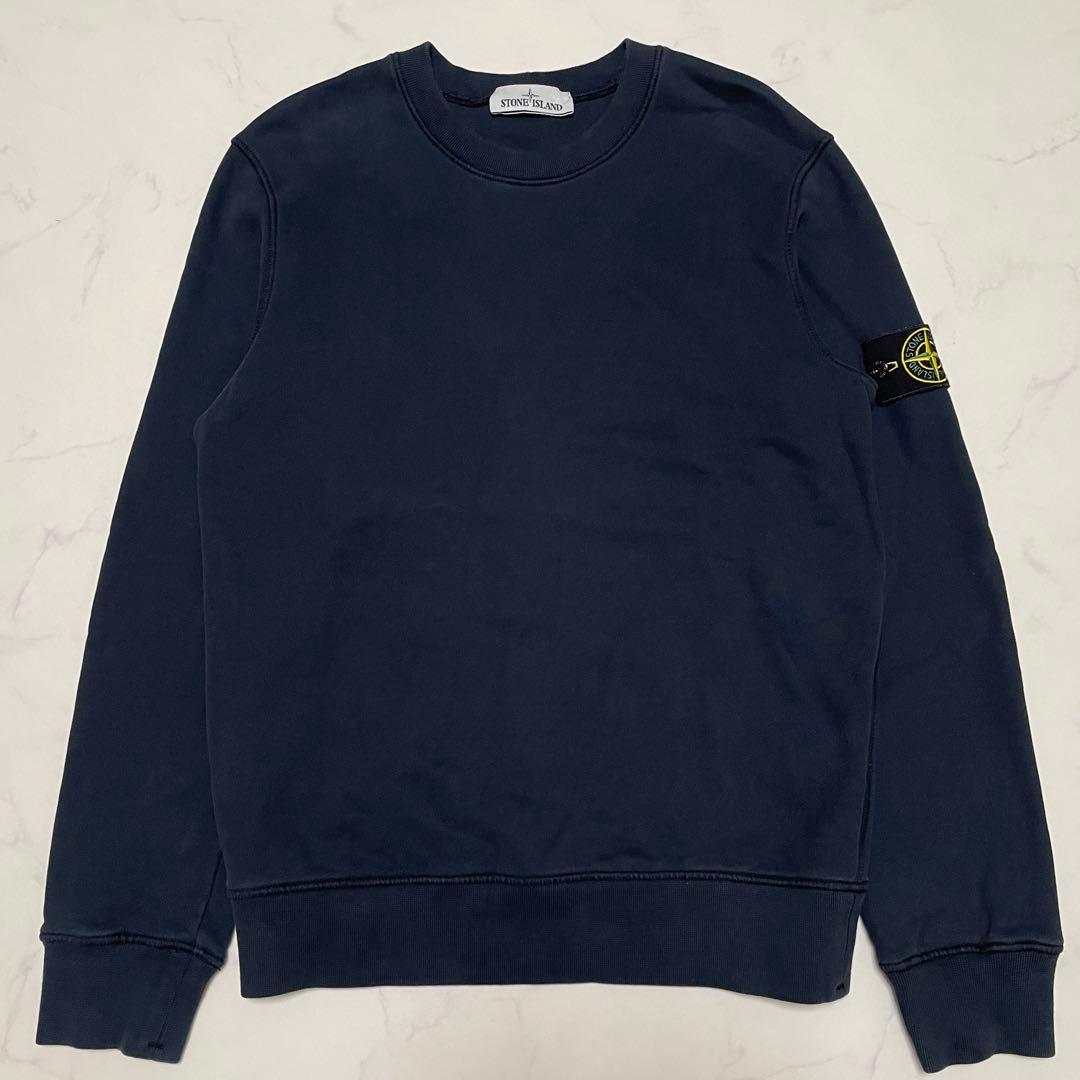 STONE  コットン　クルーネック　トレーナー　ネイビー　Sサイズ