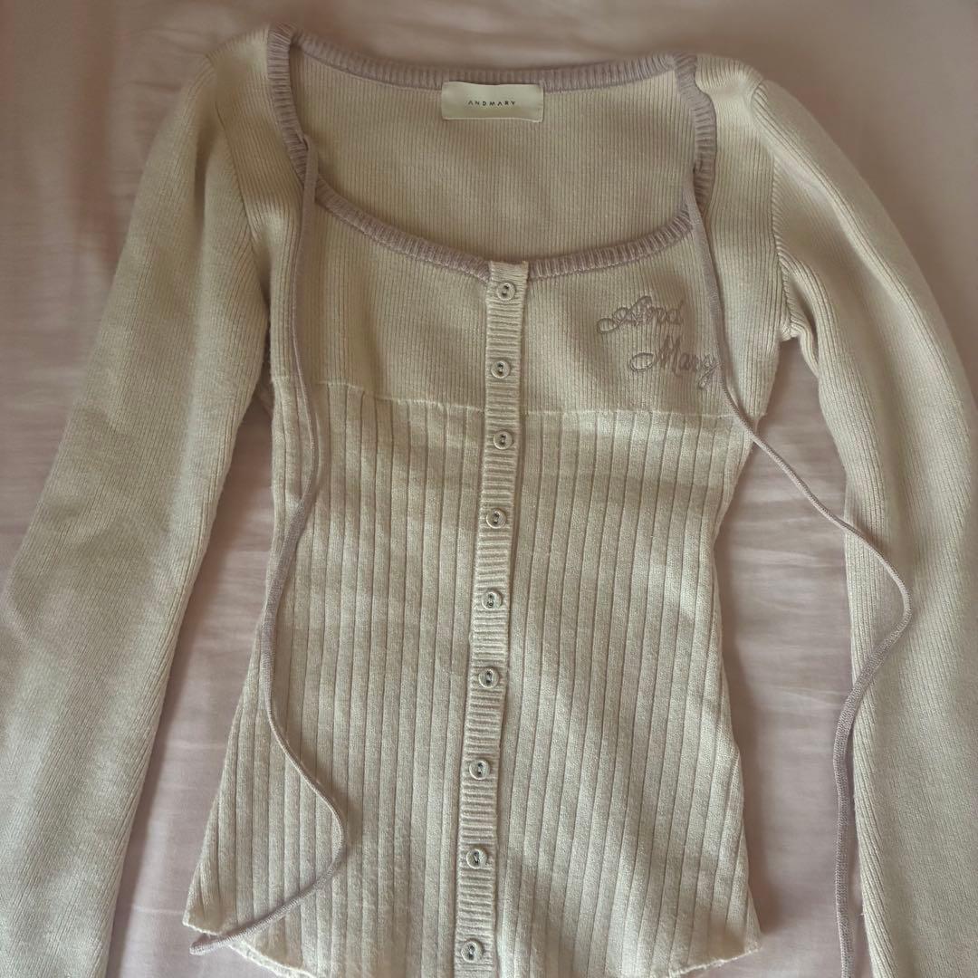 値下げ可 ANDMARY Sonique knit tops ivory