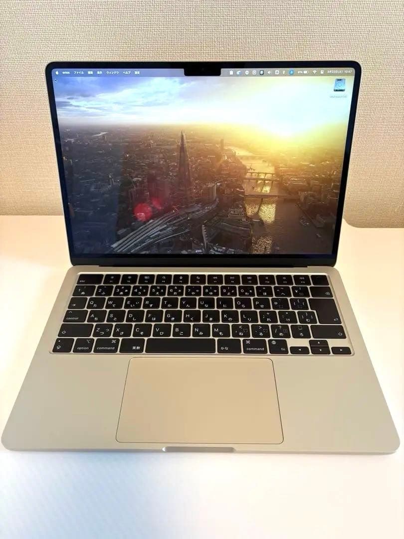【美品・傷なし】M2 MacBook Air 13インチ スターライト 8GB
