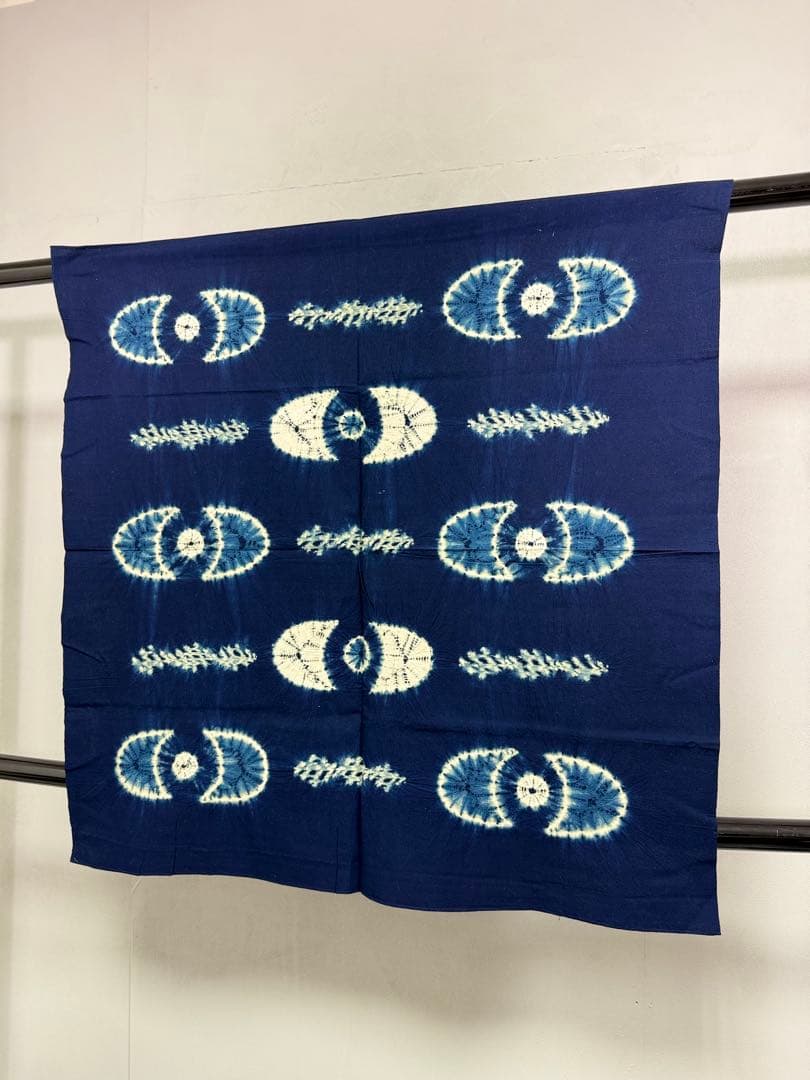 N 「有松鳴海絞り」藍染作家 片野元彦 国産天然藍染 希少「片野絞り」古布