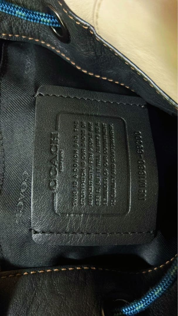 COACH メッセンジャーバッグ ホワイト/ネイビー